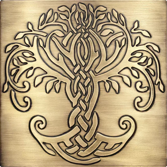 Handmade Celtic Tree of Life brass version