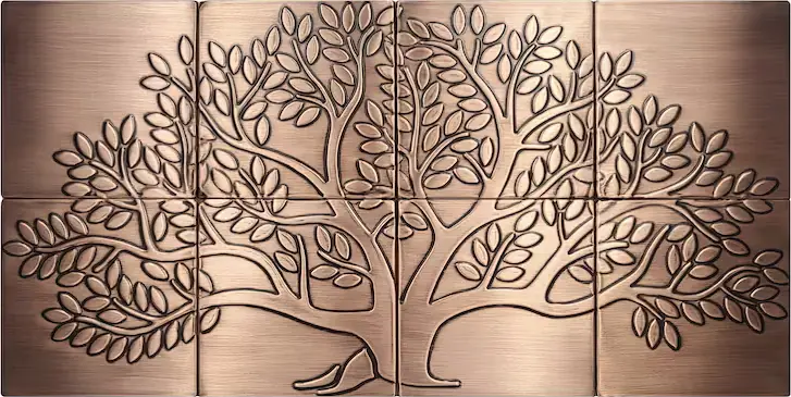 Tree of Life on 8 Handmade copper Tiles
