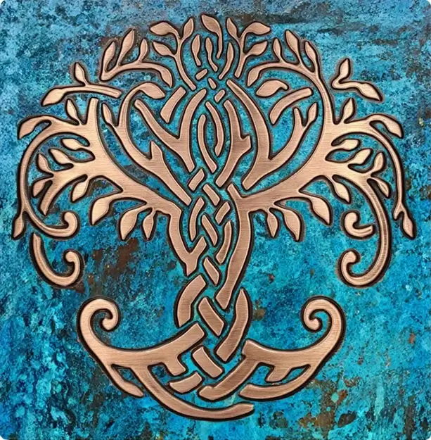 celtic-tree-of-life-on-colored-blue-metal-tile