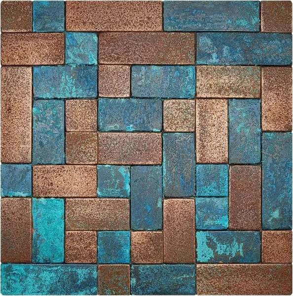 Vintage style real copper patina 4 tiles