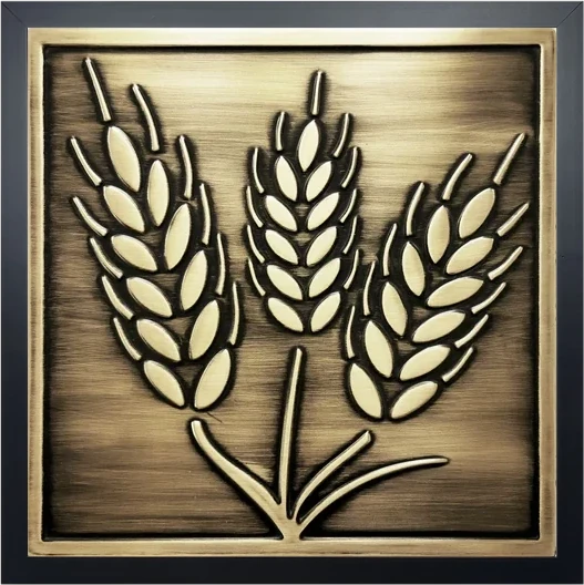 Ears of Grain in a Wooden Frame brass version