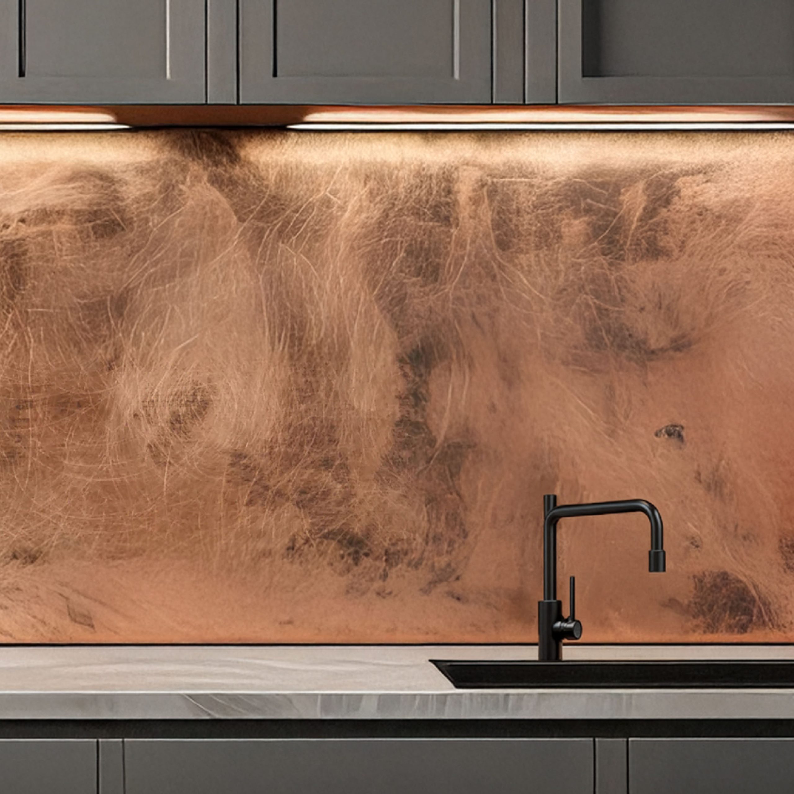 Real Copper Backsplash Panel – Copper Storm
