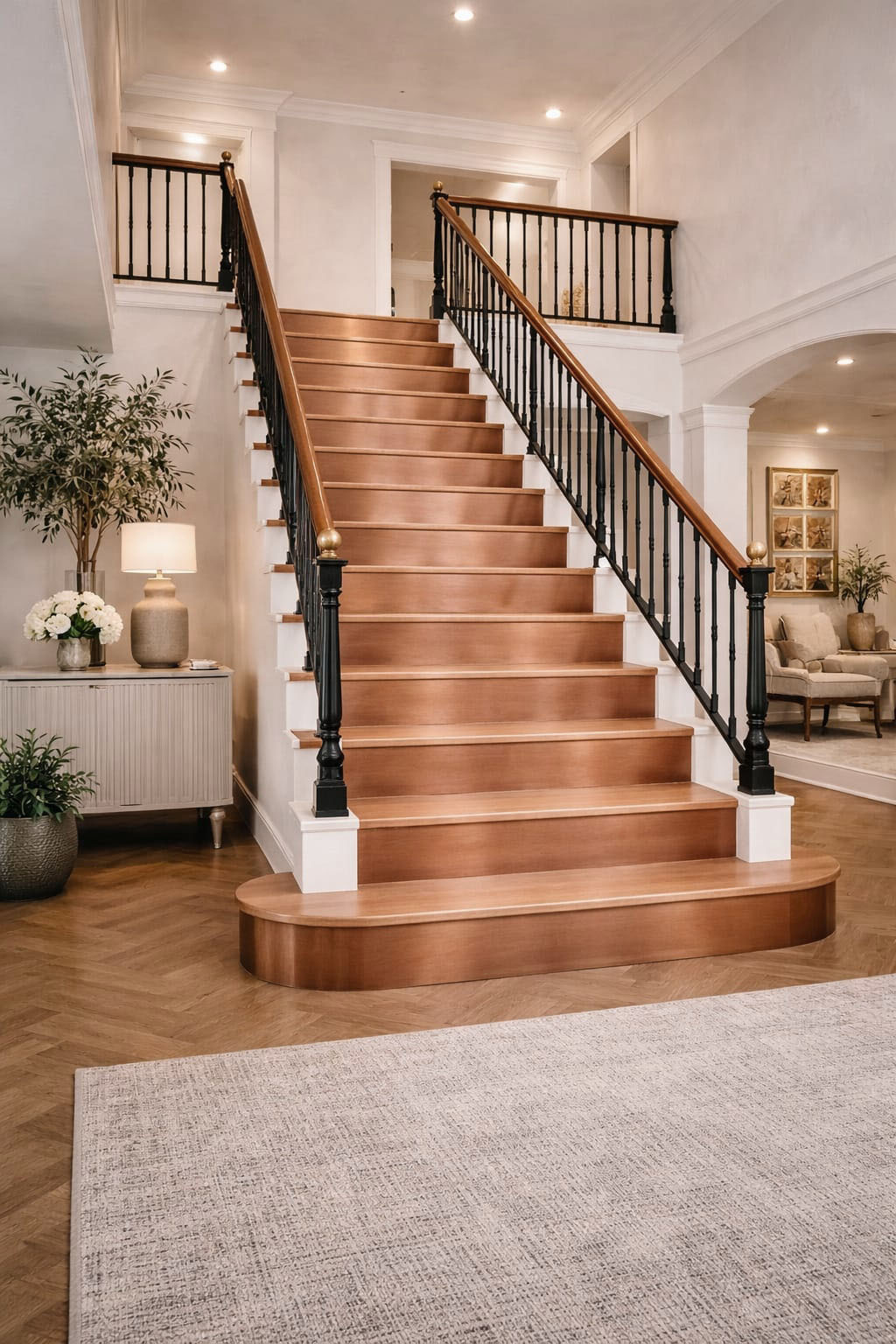 Elegant Real Metal Stair Risers – Handcrafted Copper, Brass or Stainless Steel