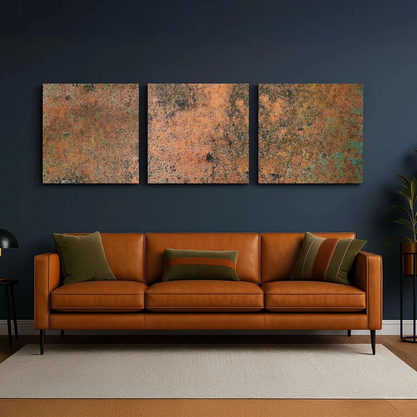 Real Copper Wall Art – 3 Panel Metal Artwork - Handcrafted Statement Piece